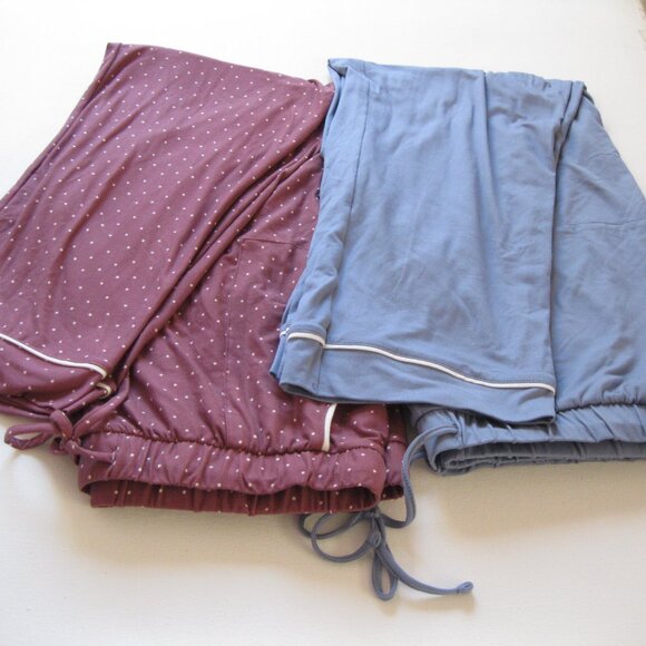 Lucky Brand Women 2-Pack Straight Leg Lounge Pant W/Drawstrings Pink dot/blue XL - Picture 4 of 11
